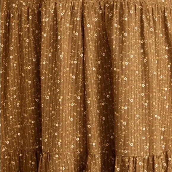 NWT Madewell Daisy Stitch Ruffle Sleeve Flowy Midi Dress Weathered Olive Size 2X - Picture 9 of 15